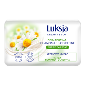 Luksja Creamy & Soft Kremowe mydło w kostce Rumianek i Gliceryna 90 g